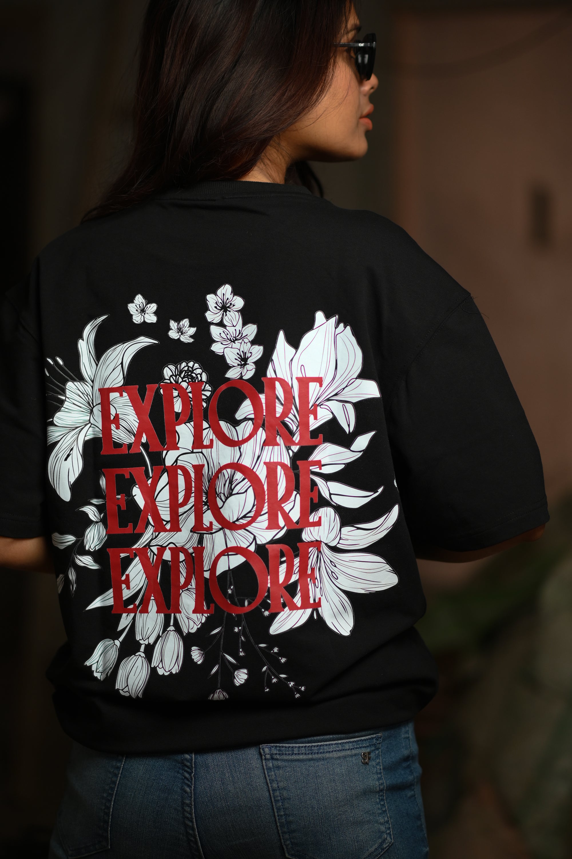 Floral Explorer Oversized T-Shirt